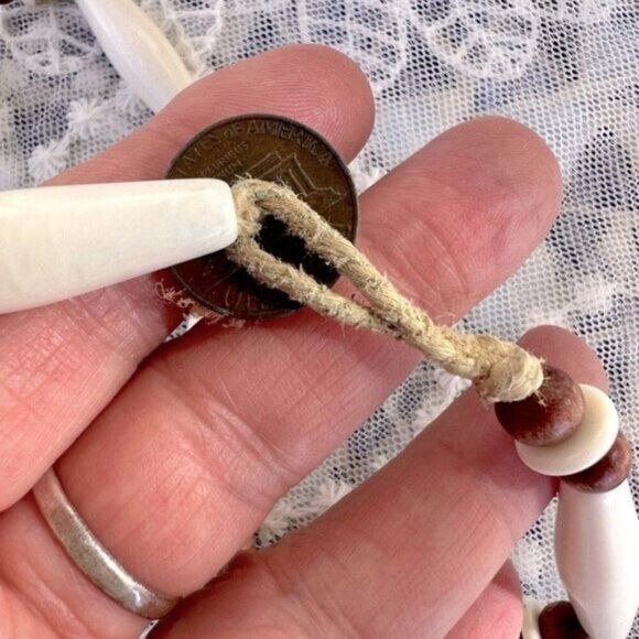 Vintage Hairpipe Surfer’s Necklace with Penny Clasp Unisex - Picture 6 of 10